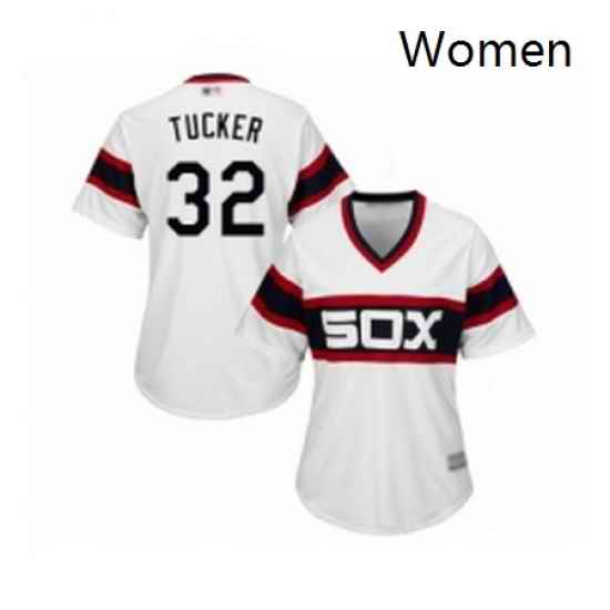 Womens Chicago White Sox 32 Preston Tucker Replica White 2013 Alternate Home Cool Base Baseball Jersey
